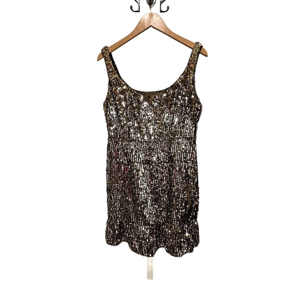 Aidan Mattox: Women's Metallic Sequin Cocktail Dress with Double Lining - Picture 1 of 5